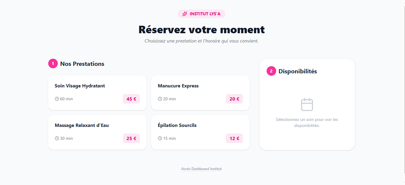 Interface Client - Institut Lys'A